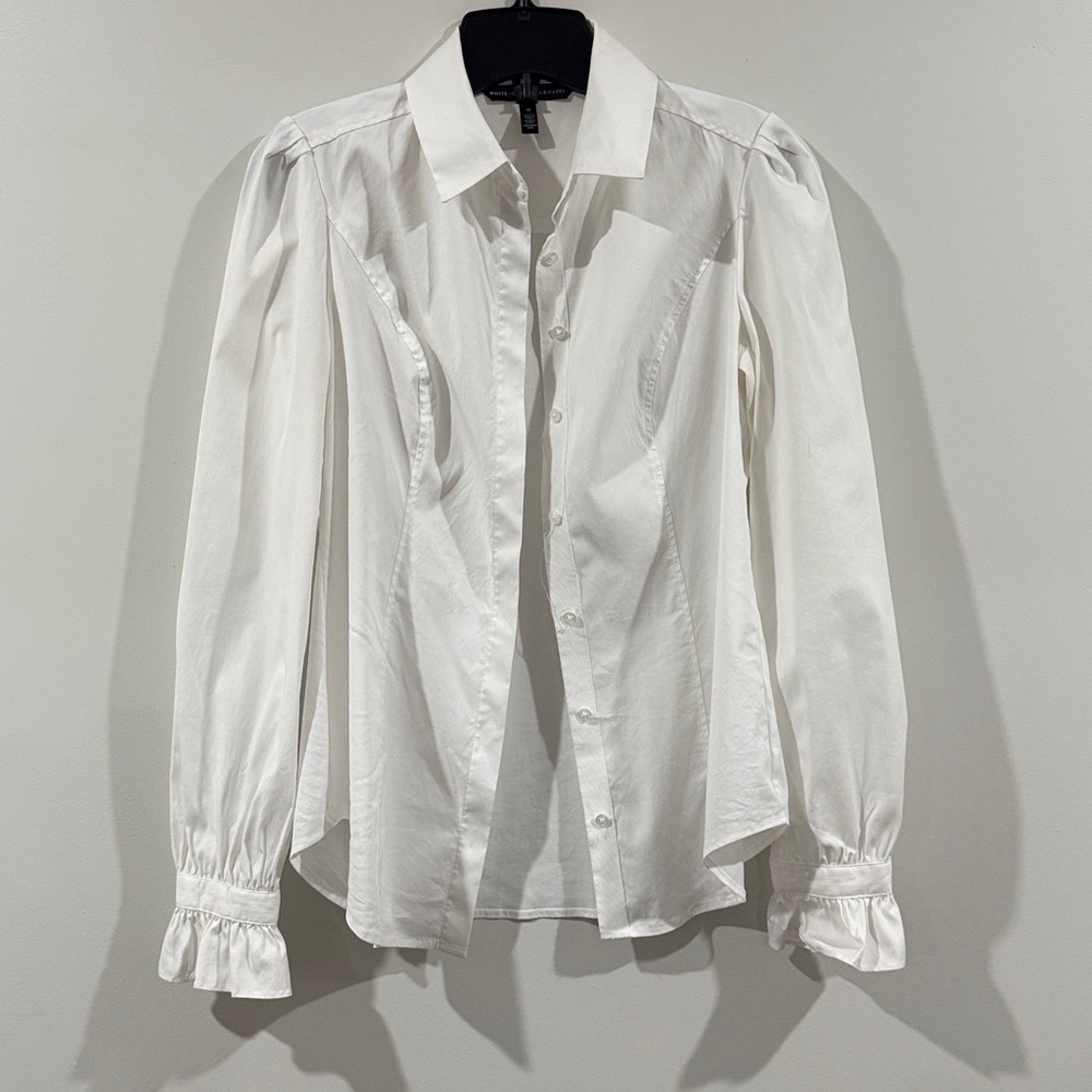 White House Black Market White Button Down Shirt